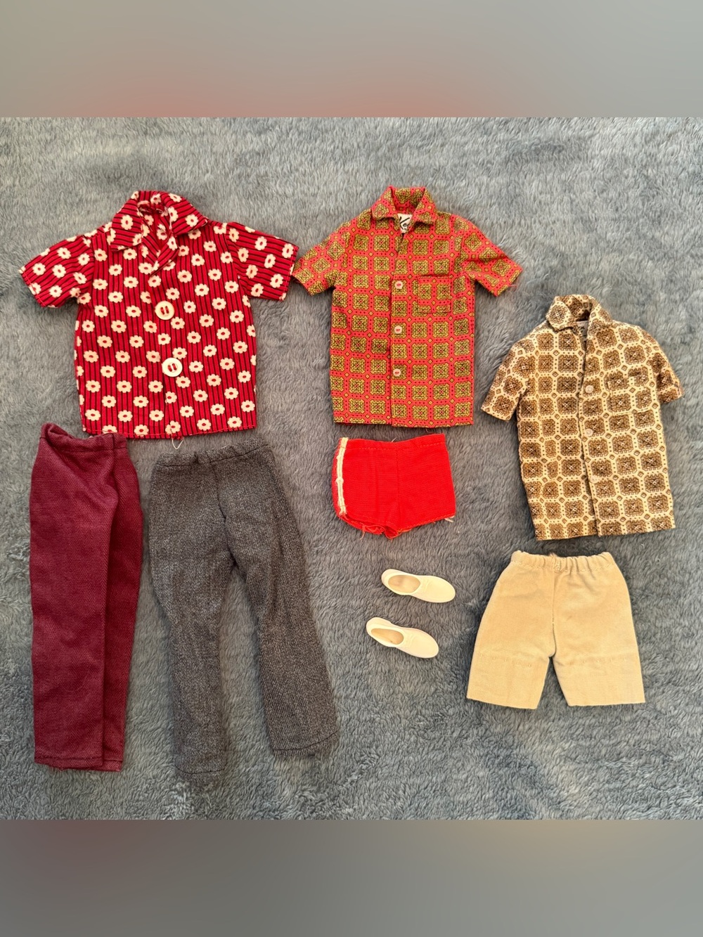 Vintage Mattel Ken Barbie 8 pc Clothes Lot Shirts Pants Shorts Shoes 1960s